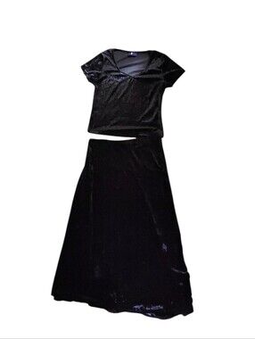 Vinatge Morbid Threads Velvet Skirt Set Size L